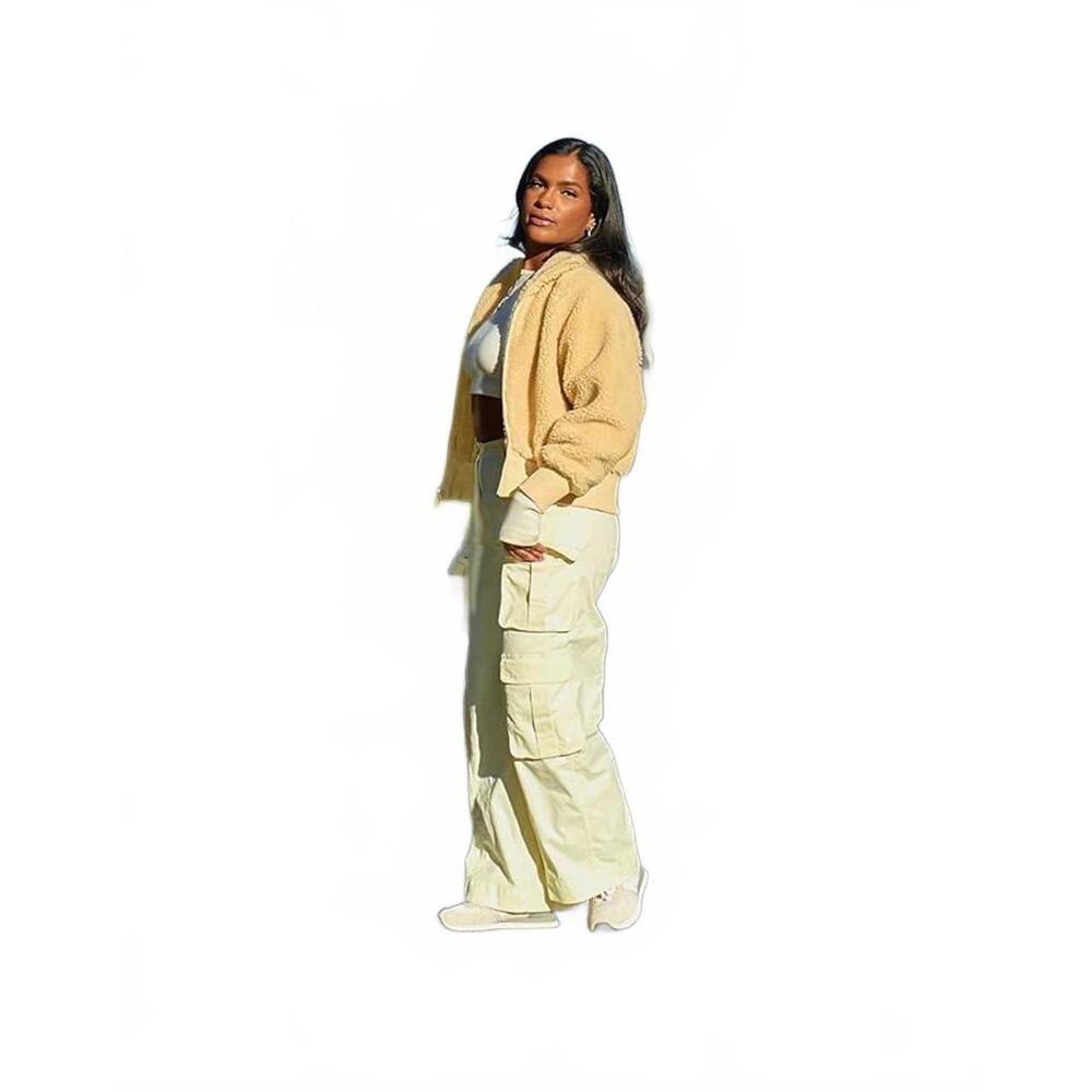 NWT The Drop Women's‎ Whisper White Cargo Pants Collab w monetmcmichael SZ M - Picture 2 of 8